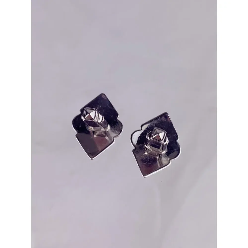 Sterling Silver J G K Monogram Cufflinks Initial Diamond Scroll Swoop Vintage K1